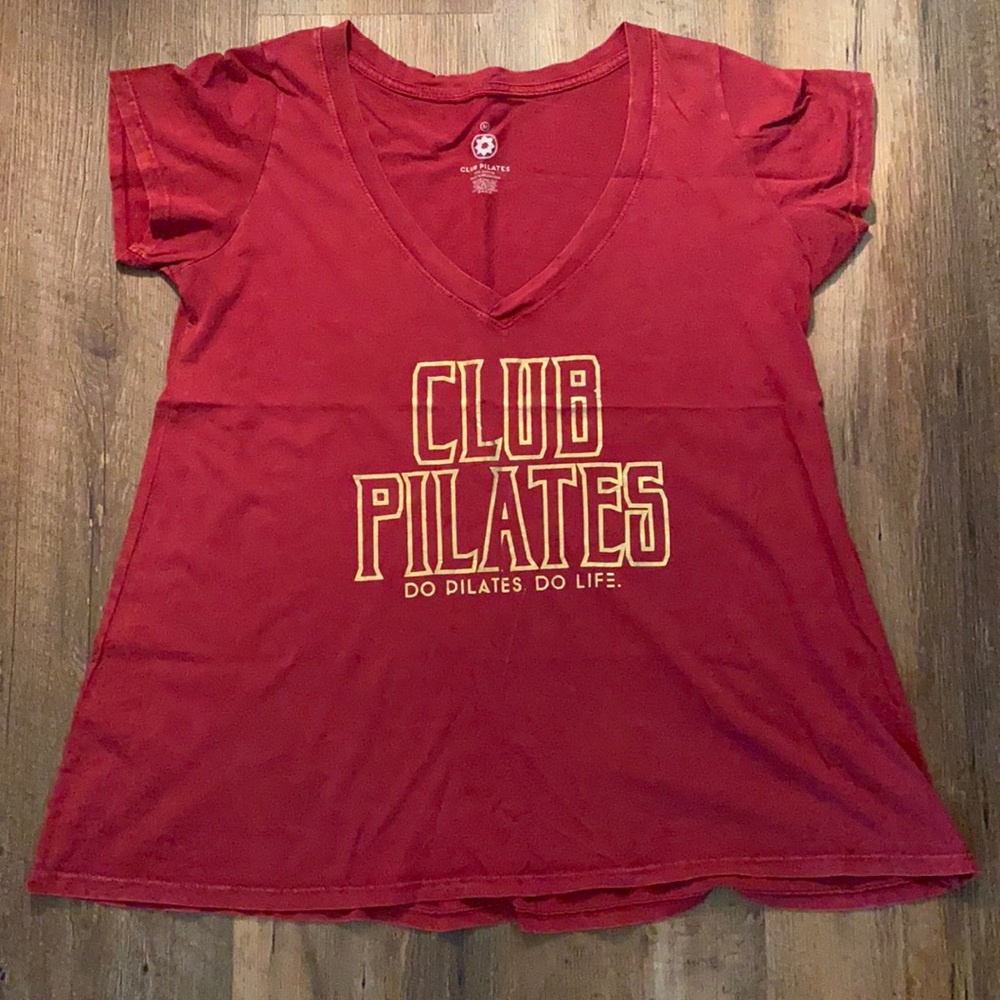 Club Pilates V Neck Tee